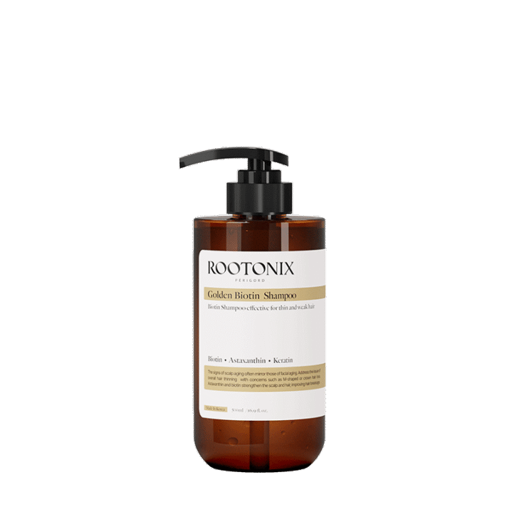 Golden Biotin Volumizing Shampoo Bottle – Premium South Korean Hair Care