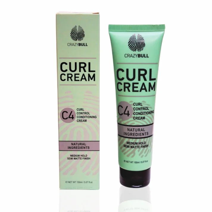 Crazy Bull C4 Curl Cream – garbanų formavimo kremas, pakuotė iš priekio